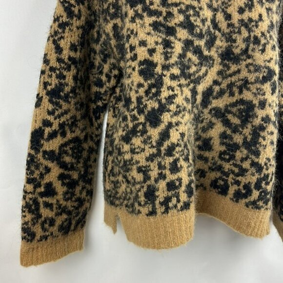 Madewell Crewneck Pullover Boxy Leopard Print Alpaca and Wool Sweater Size XS - Picture 6 of 12